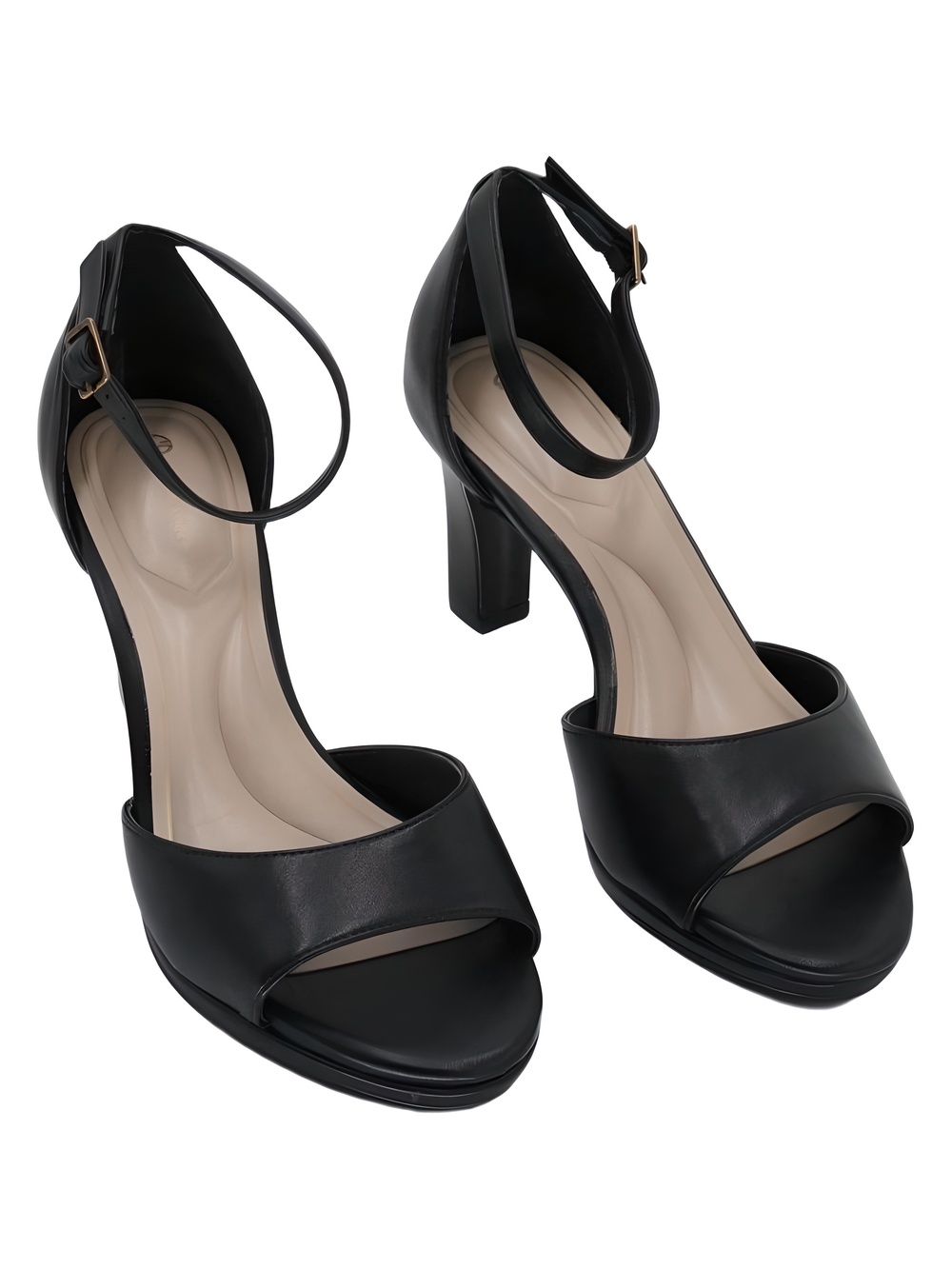 Giani Bernini Sailor Black Ankle Strap 3.25" Block Heel Sandals Size 7M